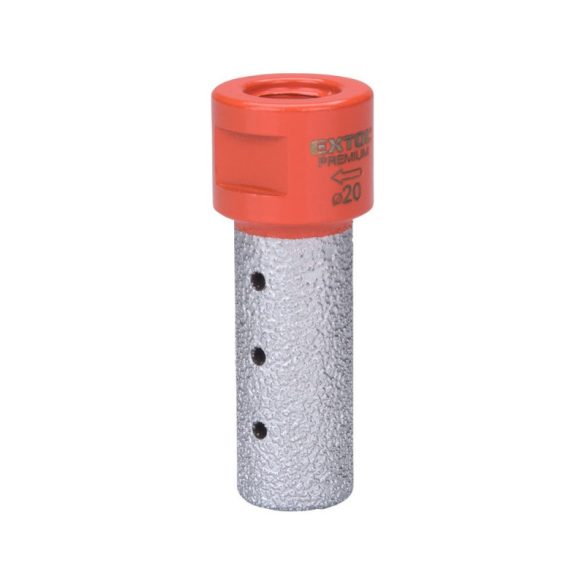 EXTOL PREMIUM freză pentru găuri în ceramică și faianță, tăiș diamantat; 20mm × M14, compatibil cu polizor unghiular