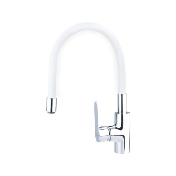 BALLETTO baterie de bucătărie cu țeavă flexibilă din silicon, 35mm, albă