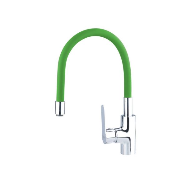 BALLETTO baterie de chiuvetă cu țeavă flexibilă din silicon, 35mm, verde