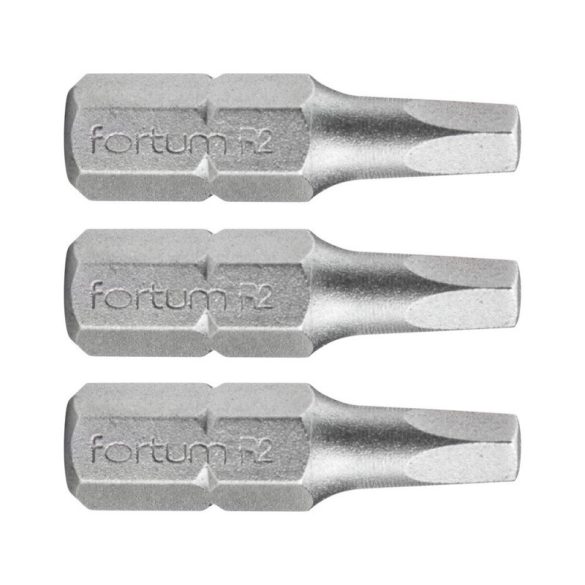 FORTUM capete de șurubelniță pătrate, 3 buc, oțel S2; SQ 2×25mm, blister