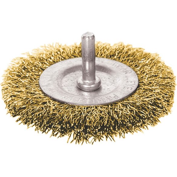 EXTOL CRAFT perie circulară de sârmă, 63mm, pentru bormașină: tijă de 6mm, fire ondulate, oțel cuprat, max 4500 rot/min