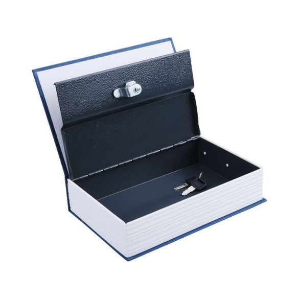 EXTOL CRAFT casetă de bani tip carte, cu 2 chei, culori variate, oțel vopsit, acoperire plastic/hârtie; 245×155×55mm