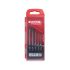 EXTOL PREMIUM set de burghie 5 buc, pentru sticlă, ceramică și faianță, cu plăcuțe din carbură; 4-10 mm ×100mm, 4 tăișuri, prindere hexagonală 1/4