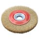 EXTOL CRAFT perie circulară din sârmă pentru polizor dublu, 150mm, 32mm diametru, adaptoare plastic, fire ondulate, oțel cuprat