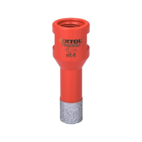 EXTOL PREMIUM carotă pentru ceramică, tăiș diamantat; 18mm × M14, pentru polizor unghiular