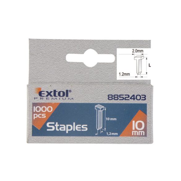 EXTOL PREMIUM cui cu cap pentru capsator profesional 1000pcs ; 10mm (2,0×1,2×0,52mm)
