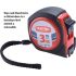 EXTOL PREMIUM bandă de măsurare, cauciucată, 1 opritor, 5m×25mm