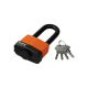 EXTOL PREMIUM lacăt, laminat, rezistent la apă, cu jug lung, 4 chei; 40mm, diametru jug: 8/12mm