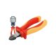 EXTOL PREMIUM clește lateral, 160mm, izolat, 1000V, VDE, DIN ISO 5749, CV, mâner dublu roșu/galben, suport de scule cu agățătoare