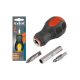 EXTOL PREMIUM șurubelniță de mână, 2 capete interschimbabile, cu tijă scurtă dublă (plat: 4mm, 5,5mm; PH1, PH2), CV.
