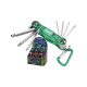 EXTOL CRAFT set chei imbus, cap sferic Cr40, colorat, TÜV/GS; 7 buc, 1,5-6mm, cu carabinieră, în cutie de prezentare de 9 bucăți