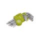 EXTOL CRAFT set chei TORX, scurt, Cr40, TÜV/GS; 9 buc, T10-T50, pe blister, un capăt perforat