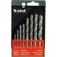 EXTOL PREMIUM set burghie lemn 8 buc, scurte, 3-4-5-6-7-8-9-10mm, Cr.V., prindere normală; în cutie de plastic