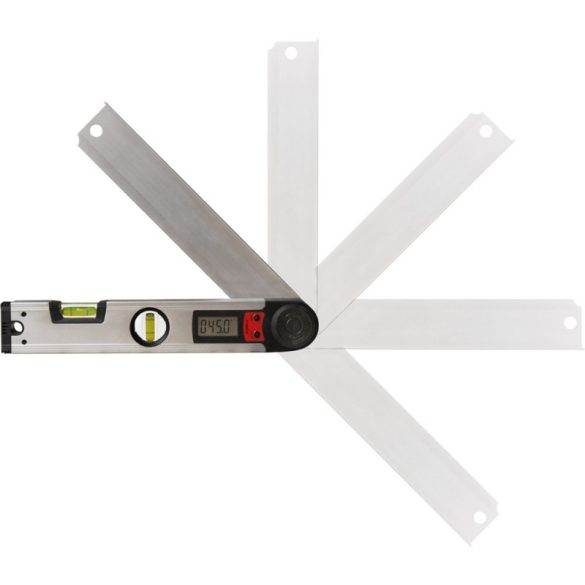 EXTOL PREMIUM nivelă cu unghiometru digital, 305mm, 2 fiole, ±0,5mm/1m, 0-225°, ±0,3°, ecran LCD