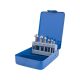 EXTOL CRAFT set burghiu conic 6 piese, 90 grade, 3 tăișuri; 6,3-8,3-10,4-12,4-16,5-20,5mm, prindere triunghiulară 1/4', oțel HSS, cutie metalică