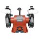 EXTOL PREMIUM polizor dublu 350W, uscat, 150×12,7×20mm, (P36, P80), 2950 rot/min, 9kg, cu lampă