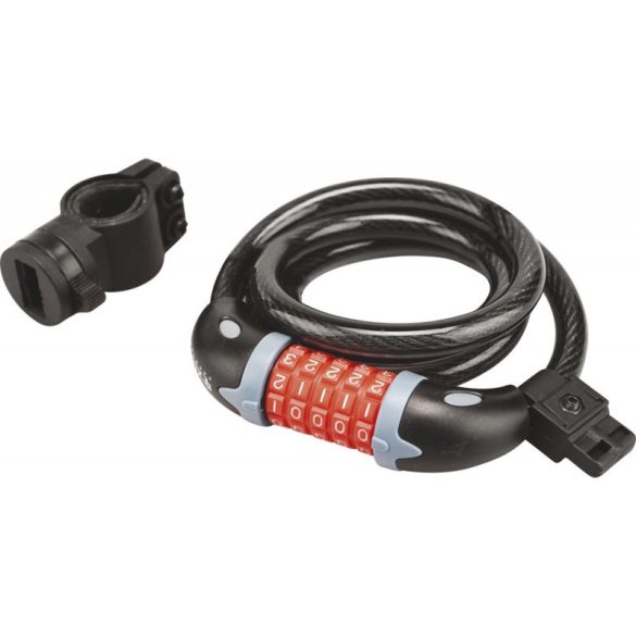 EXTOL PREMIUM antifurt pentru bicicletă, spirală, 12×1200mm, cu cifru, cu suport din plastic