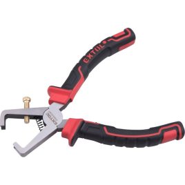   EXTOL PREMIUM clește dezizolator; 160mm, mâner dual roșu/negru TPR, suport pentru scule cu agățare