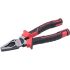 EXTOL PREMIUM clește combinat, 180mm, mâner dual roșu/negru TPR, 20% forță suplimentară, suport pentru unelte cu agățare