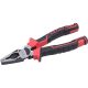 EXTOL PREMIUM clește combinat, 180mm, mâner dual roșu/negru TPR, 20% forță suplimentară, suport pentru unelte cu agățare