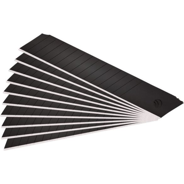 FORTUM lamă de rezervă 10 buc, negru, cu trei tăișuri; 18×100×0,7mm, oțel SK2, HRC > 67, ascuțire cu laser