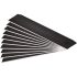 FORTUM lamă de rezervă 10 buc, negru, cu trei tăișuri; 18×100×0,7mm, oțel SK2, HRC > 67, ascuțire cu laser