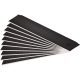 FORTUM lamă de rezervă 10 buc, negru, cu trei tăișuri; 18×100×0,7mm, oțel SK2, HRC > 67, ascuțire cu laser