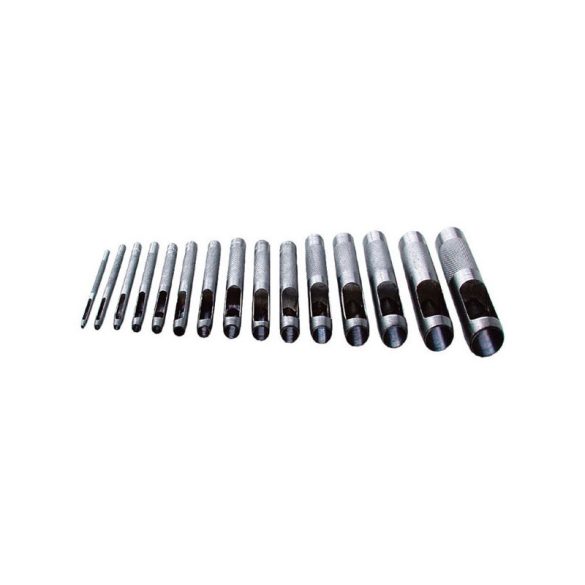 EXTOL CRAFT set perforator piele, în husă textilă; 15 buc, 2-22 mm (dimensiuni: info!)