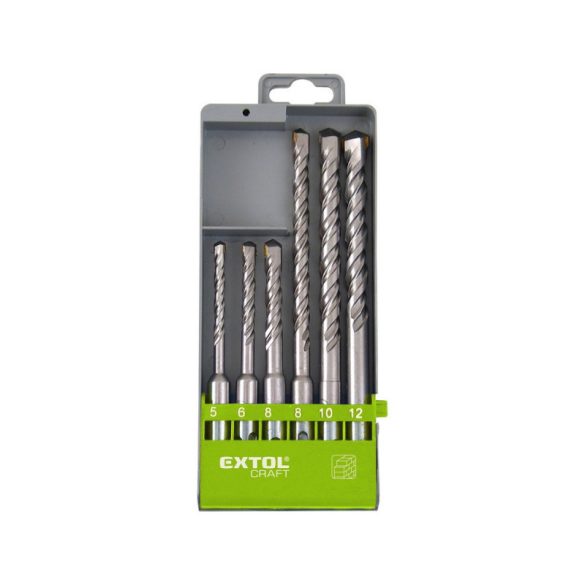 EXTOL CRAFT Burghiu pentru beton, prindere normală ; 6 buc, 5-12mm, (5-6-8×110, 8-10-12×160)