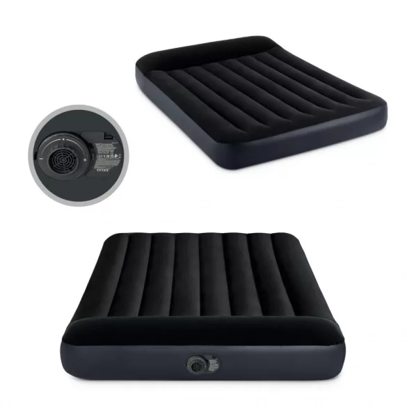 Pat de catifea cu saltea gonflabilă și pompă Intex 64148ND