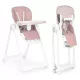Scaun înalt, scaun de masă, reglabil pe înălțime, curele din piele ecologică, tavă dublă roz