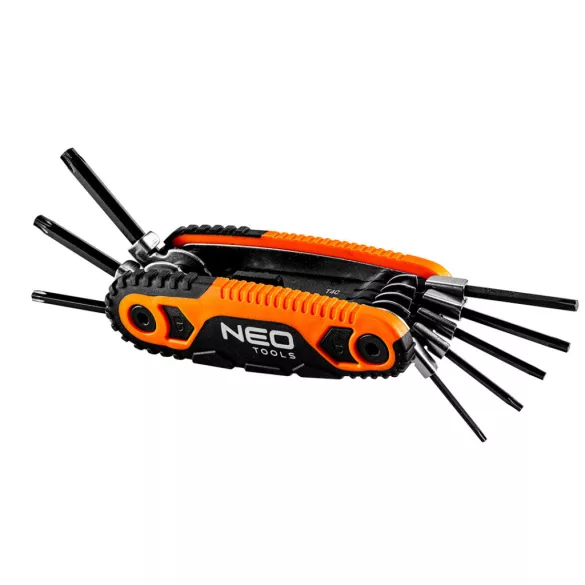 Set chei Torx pliabil NEO TOOLS, T9-T40, 8 bucăți, 25 ani garanție 09-573