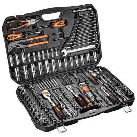   NEO TOOLS Set chei tubulare + set de unelte 1/4", 3/8", 1/2", 233 piese, garanție 25 ani 10-078