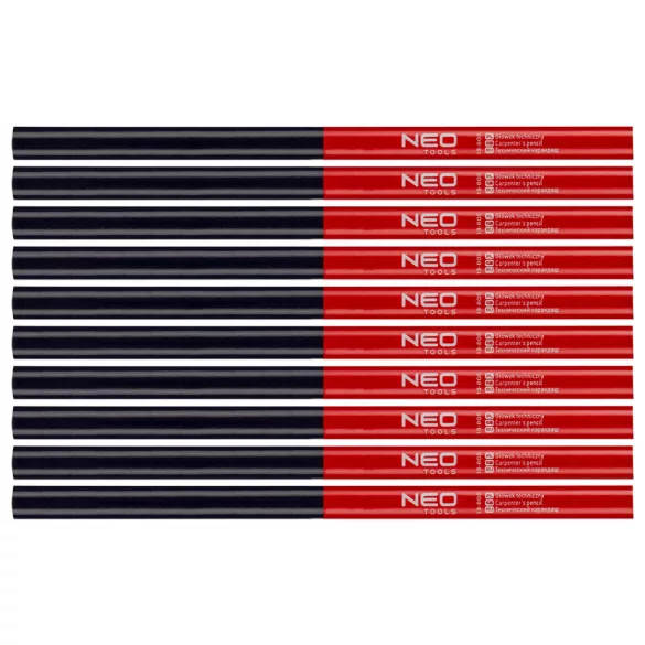 NEO TOOLS Creion dulgher bicolor, roșu-albastru, 12 bucăți 13-805