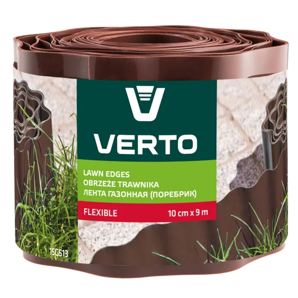 VERTO Bordură pentru grădină 10cm, 9m, maro 15G513