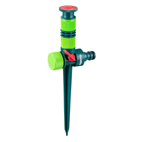 VERTO Aspersor circular, reglabil 0-360°, cu țăruș, 78 m2 15G785