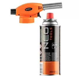   NEO TOOLS Set de lipit cu gaz, cap + butelie de unică folosință (EN 417, 227g) 20-041