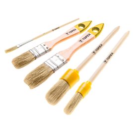   Set pensule TOPEX, 5 buc, Păr: Natural, Mâner: Lemn, utilizare: Universală 20B816