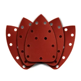   GRAPHITE Hârtie abrazivă pentru șlefuitor delta, cu arici, 11 găuri 140 x 140 x 80mm, K240, 5 bucăți 54H015