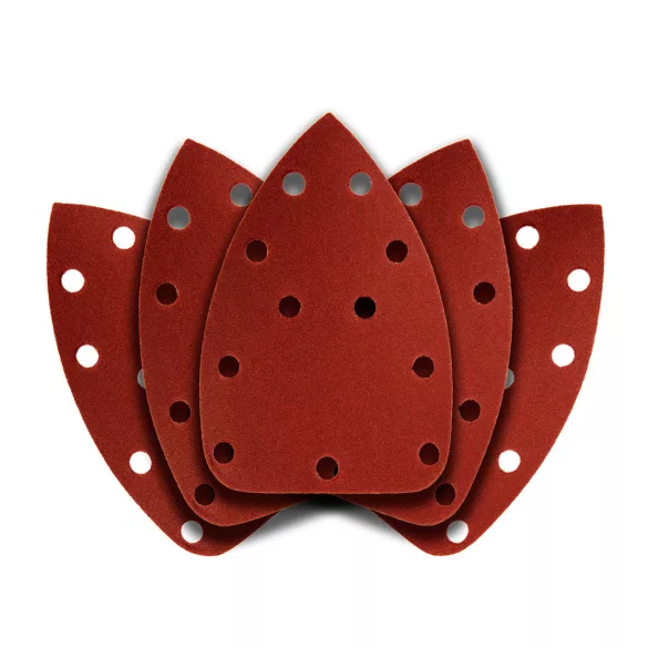 GRAPHITE Hârtie abrazivă pentru șlefuitor delta, cu arici, 11 găuri 140 x 140 x 80mm, K240, 5 bucăți 54H015