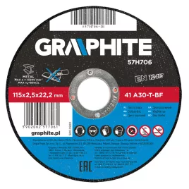   GRAPHITE Disc de tăiere pentru metal 115x2.5x22mm, 41 A30-T-BF 57H706