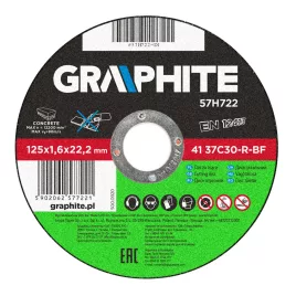 GRAPHITE Disc de tăiere pentru piatră 125x1.6mm 57H722