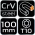 NEO TOOLS Șurubelniță TORX T10x100mm cu garanție de 25 ani 04-186