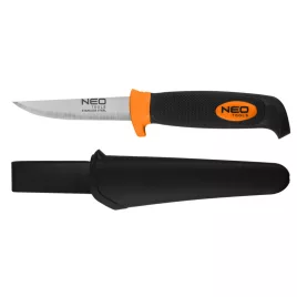   NEO TOOLS Cuțit universal, lamă din oțel inoxidabil, mâner 2k, teacă din plastic 63-175