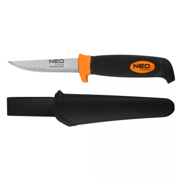 NEO TOOLS Cuțit universal, lamă din oțel inoxidabil, mâner 2k, teacă din plastic 63-175