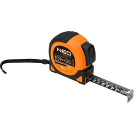   Bandă de măsurat NEO TOOLS, 5m/25mm, arc întărit, oțel, bandă neagră cu scală albă mărită, magnetică, autostop+blocare 67-243