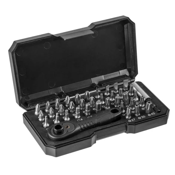 Set de biți șurubelniță NEO TOOLS 38 bucăți cu garanție de 25 de ani 06-105