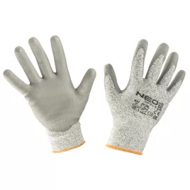   NEO TOOLS Mănuși de lucru, mănuși rezistente la tăiere, cu strat PU, 4X43D, 8" 97-609-8