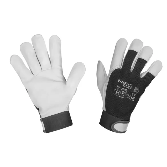 Mănuși de lucru NEO TOOLS, 2122X, piele de capră, cu scai 9", CE 97-655-9