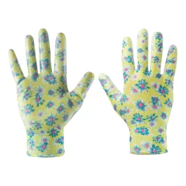   Mănuși de grădinărit VERTO, acoperire cu nitril, model floral, 4131X, 9", material respirabil 97H142